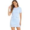 imageAllegra K Work Dress for Women Short Sleeve Vintage Houndstooth Above The Knee DressLight Blue