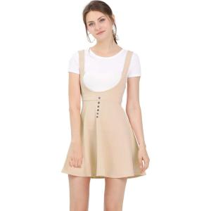 imageAllegra K Womens Cottagecore Dress Spaghetti Strap Pinafore Dresses for WomenBeige