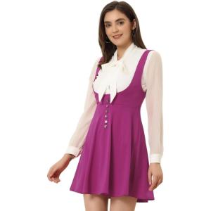 imageAllegra K Womens Cottagecore Dress Spaghetti Strap Pinafore Dresses for WomenPurple