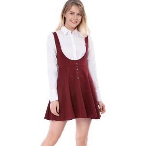 imageAllegra K Womens Cottagecore Dress Spaghetti Strap Pinafore Dresses for WomenRed