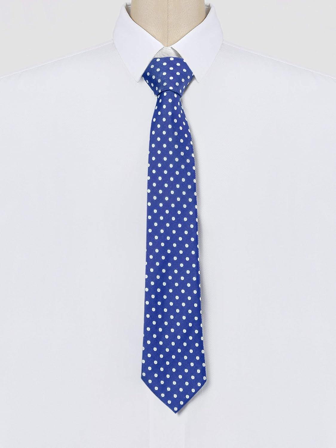 imageAllegra K Mens Self Tied Polka Dots Wide Business Formal Necktie Wedding TiesBlue