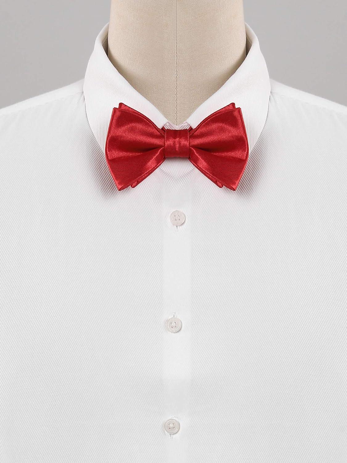 imageAllegra K Mens Solid Color Selftied for Formal Wedding Party Tuxedo Bow TiesRed