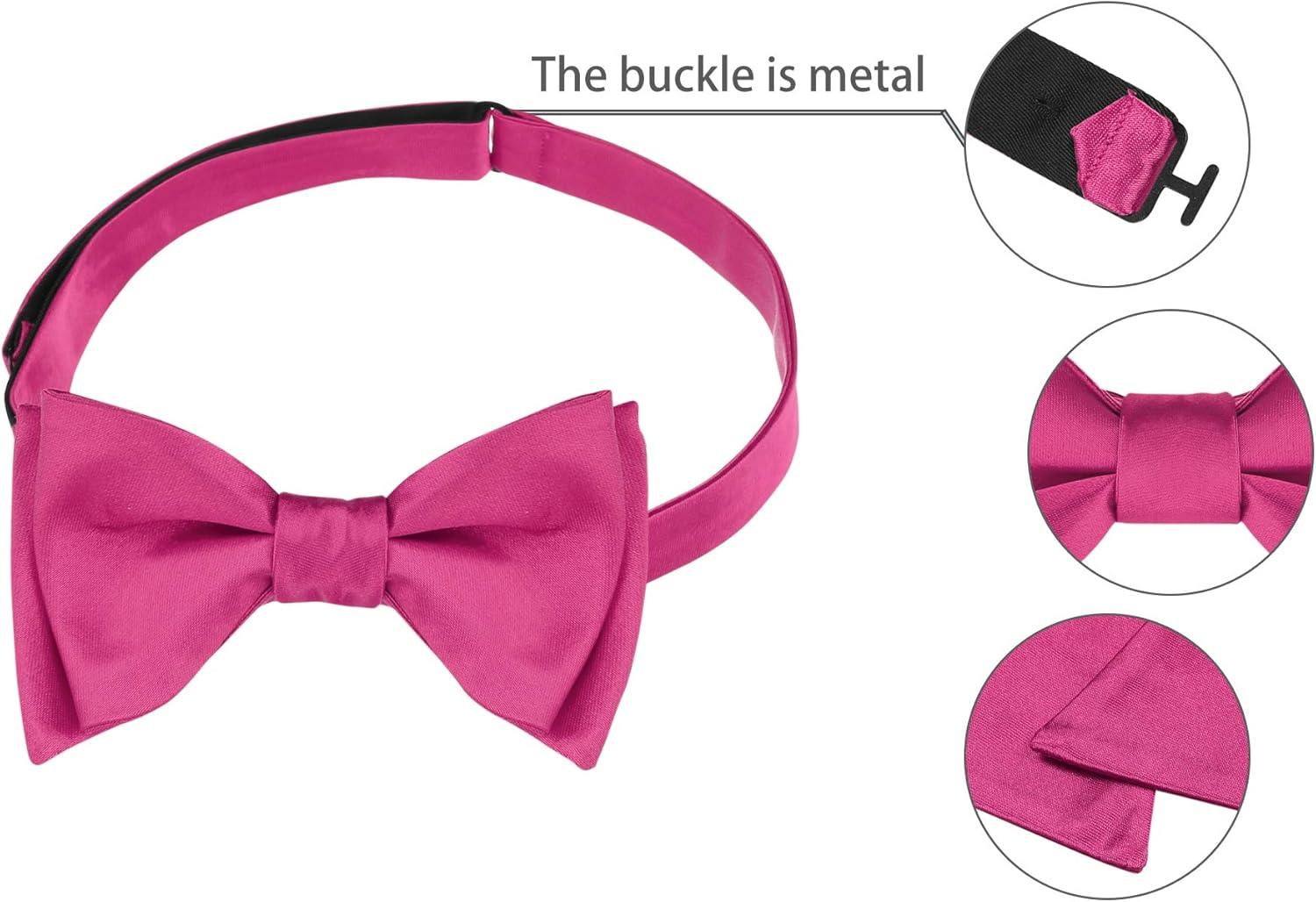 imageAllegra K Mens Solid Color Selftied for Formal Wedding Party Tuxedo Bow TiesRose Red