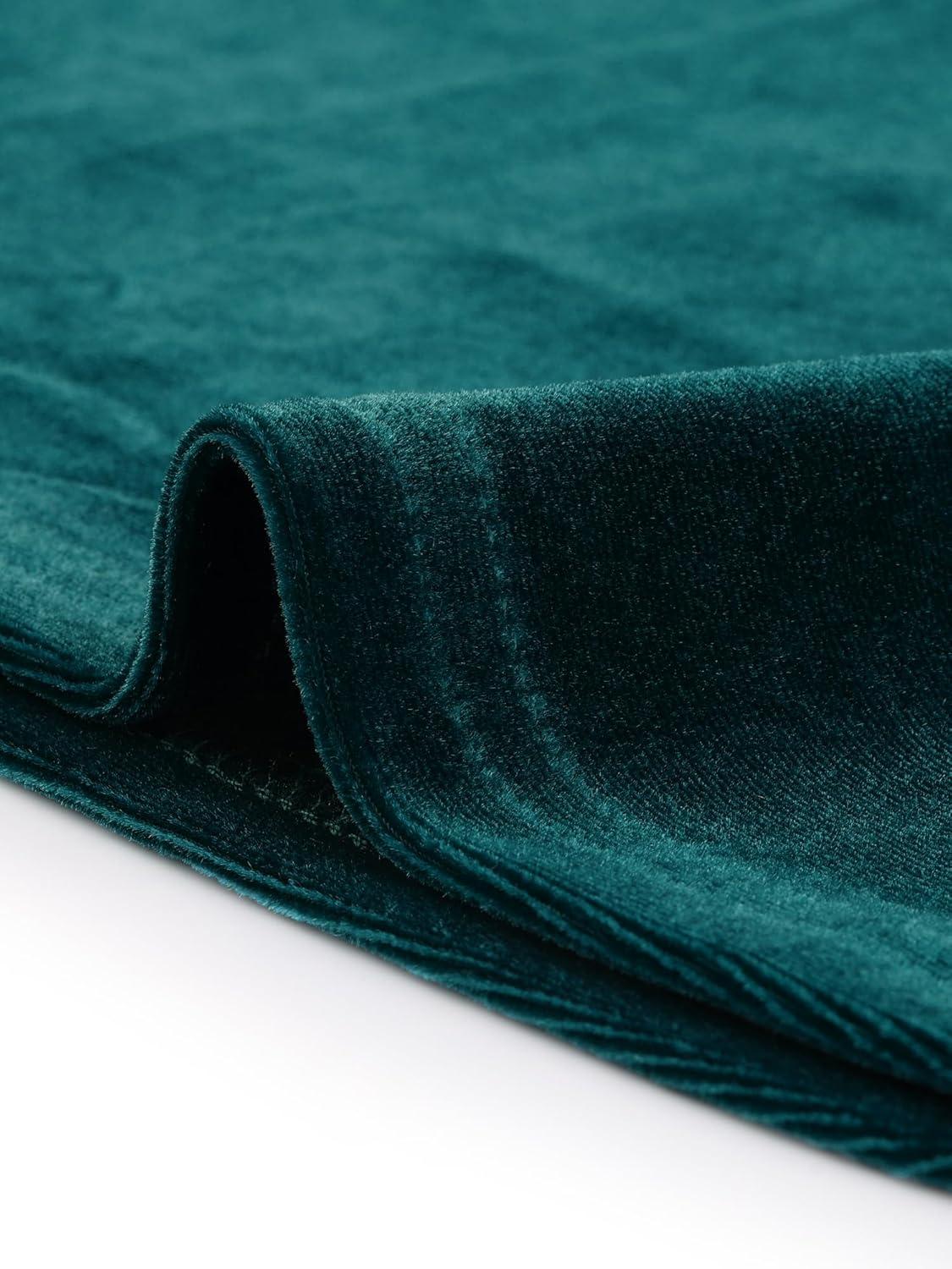 imageAllegra K Velvet Tops for Womens Long Sleeves Sweetheart Neck BlouseBlue Green