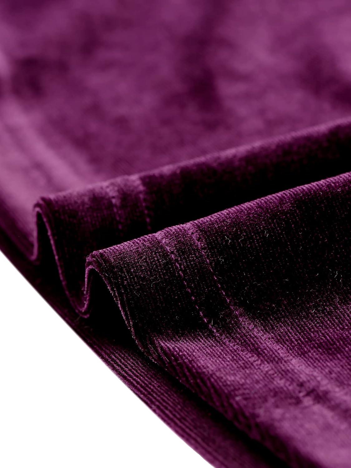 imageAllegra K Velvet Tops for Womens Long Sleeves Sweetheart Neck BlousePurple