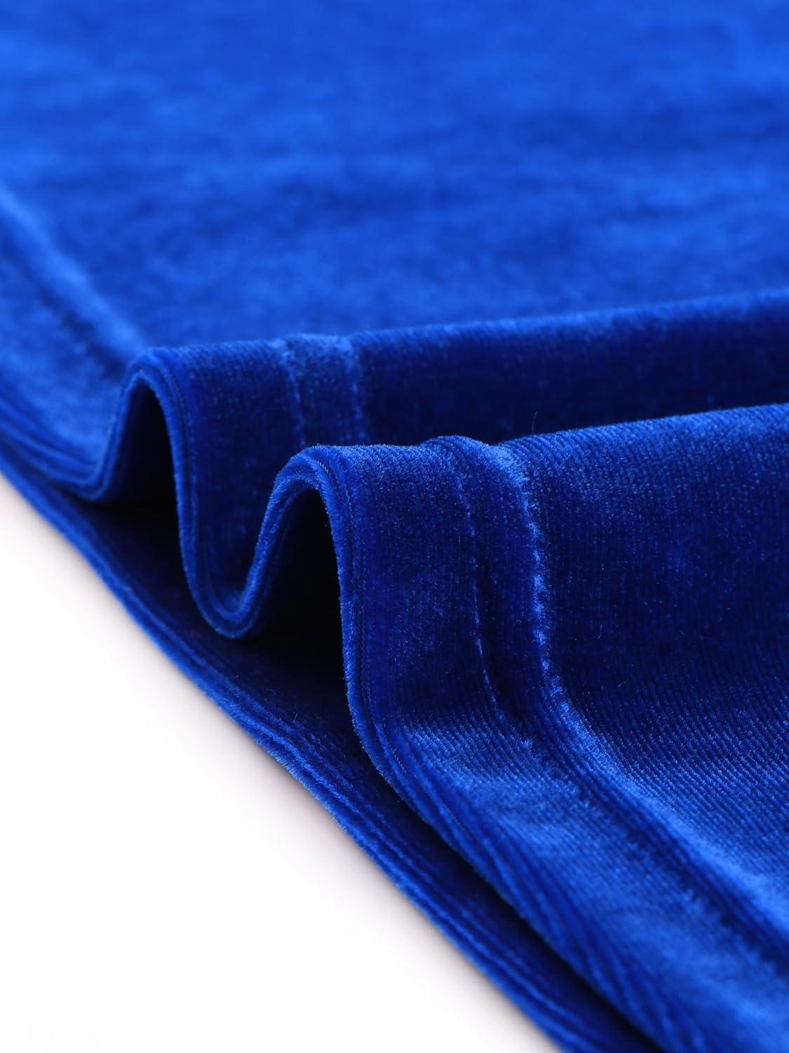 imageAllegra K Velvet Tops for Womens Long Sleeves Sweetheart Neck BlouseRoyal Blue