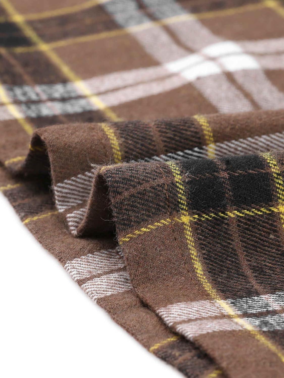 imageAllegra K Womens Christmas Plaid Tartan Skirt Button Decor ALine Pinafore Overall DressDeep Brown