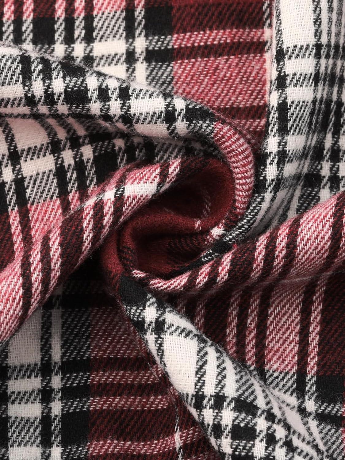 imageAllegra K Womens Cotton Classic Button Down Western Plaid ShirtDeep Red