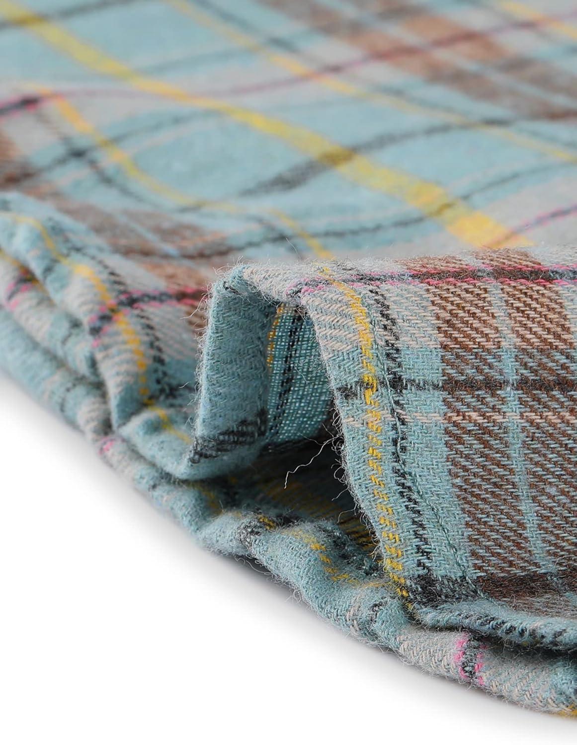 imageAllegra K Womens Cotton Classic Button Down Western Plaid ShirtGrey Blue