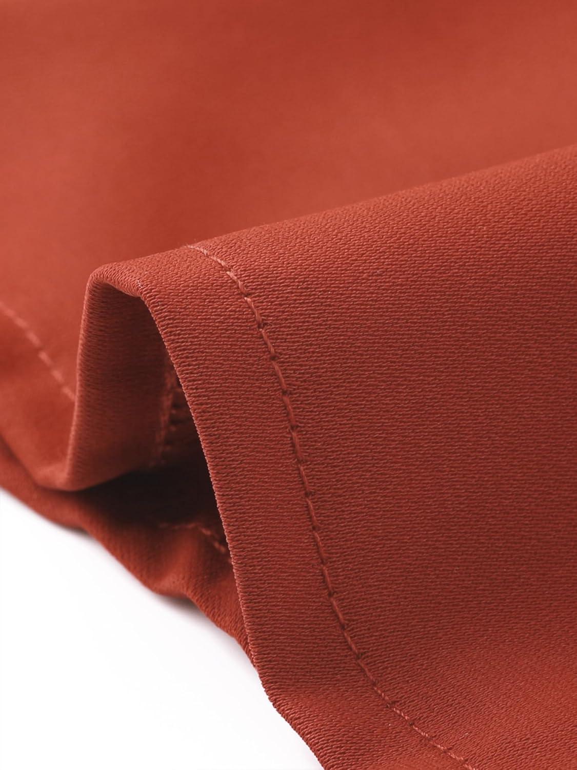 imageAllegra K Womens Peter Pan Collar Blouse Bow Tie Neck Vintage Casual Office Button Up ShirtBrick Red