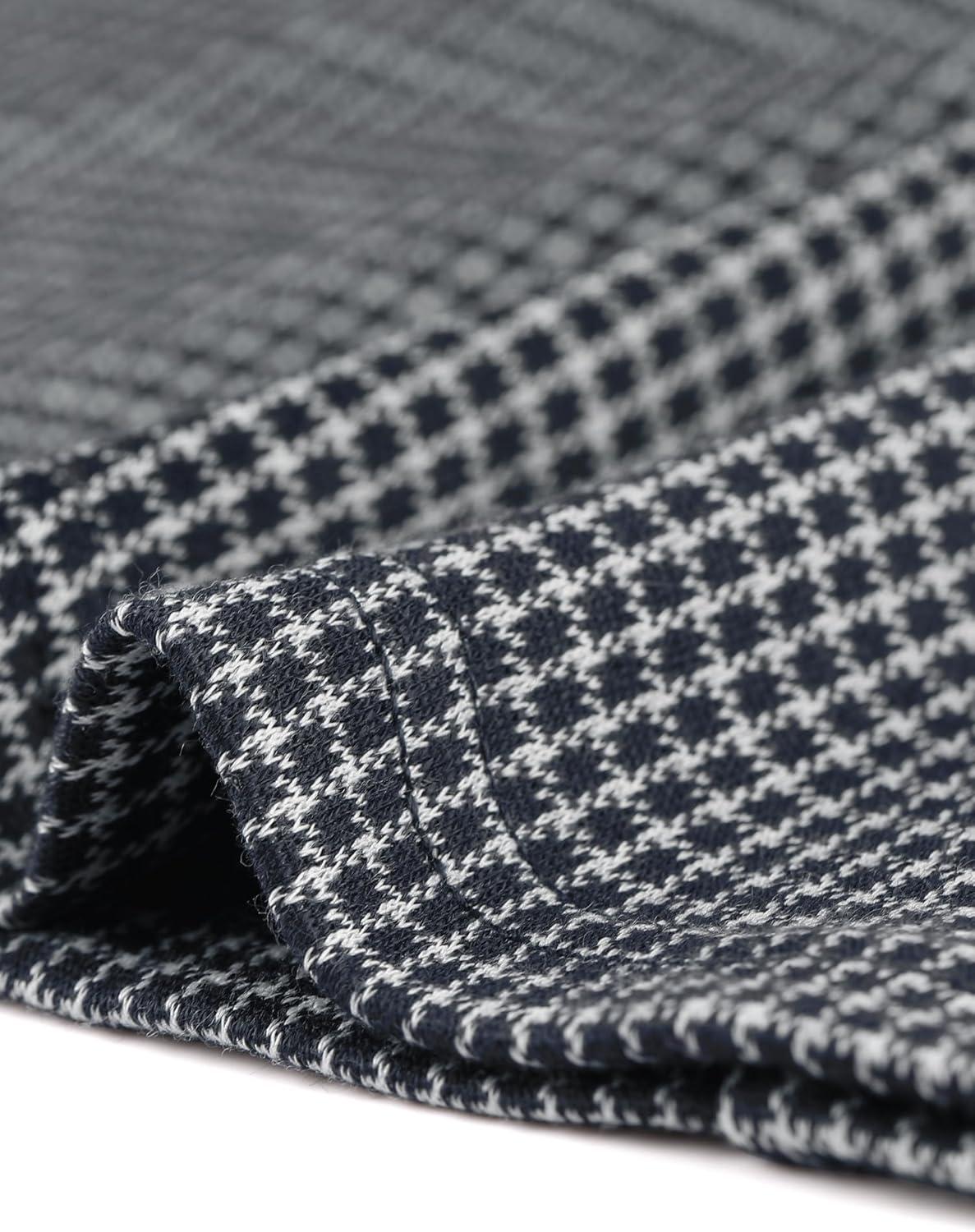 imageAllegra K Womens Plaid Dress Sleeveless A Line Vintage Houndstooth Work DressesNavy Blue