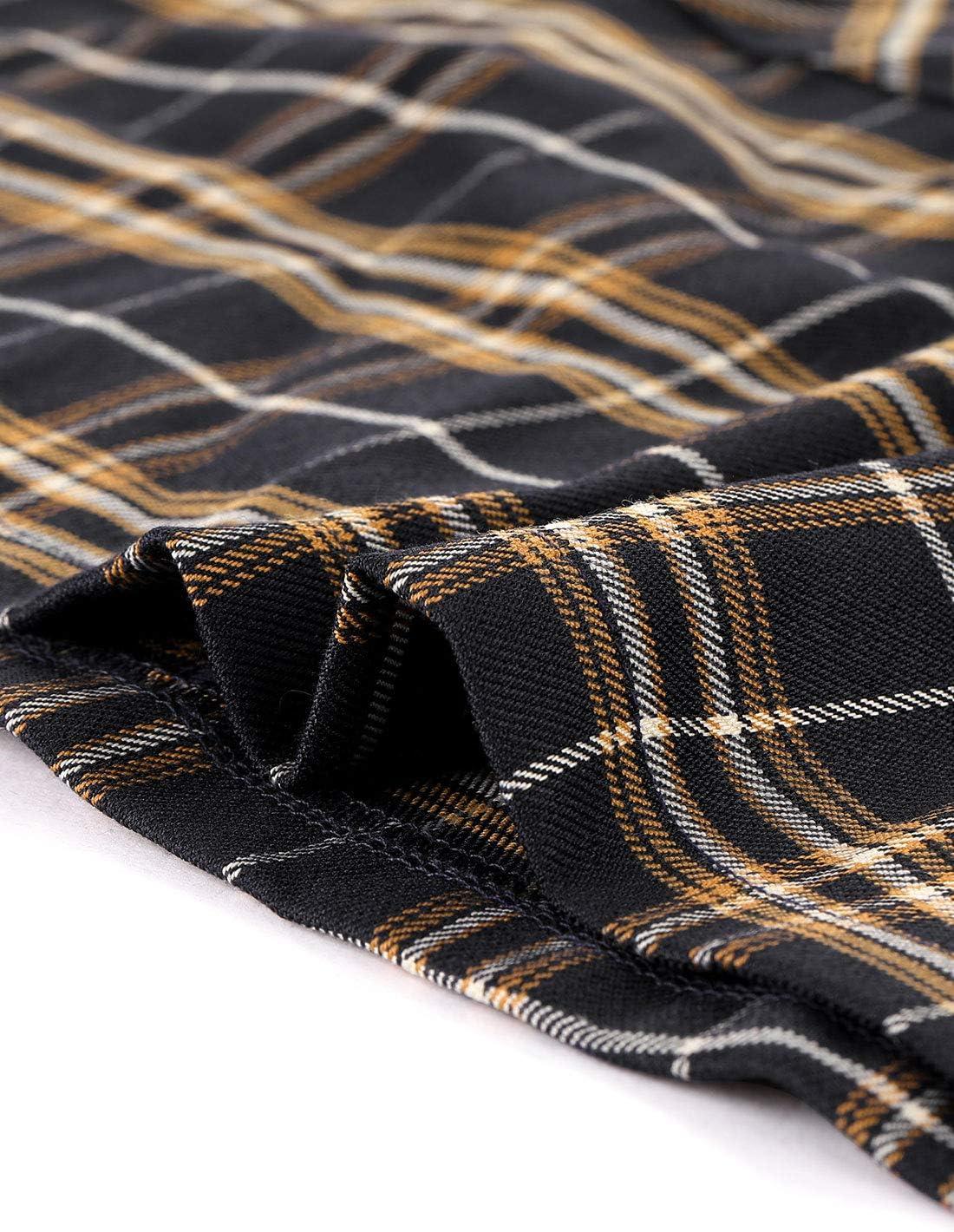 imageAllegra K Womens Plaid Overall Dress Vintage Checkered Suspender Skirt Short Pinafore DressBlackbrown
