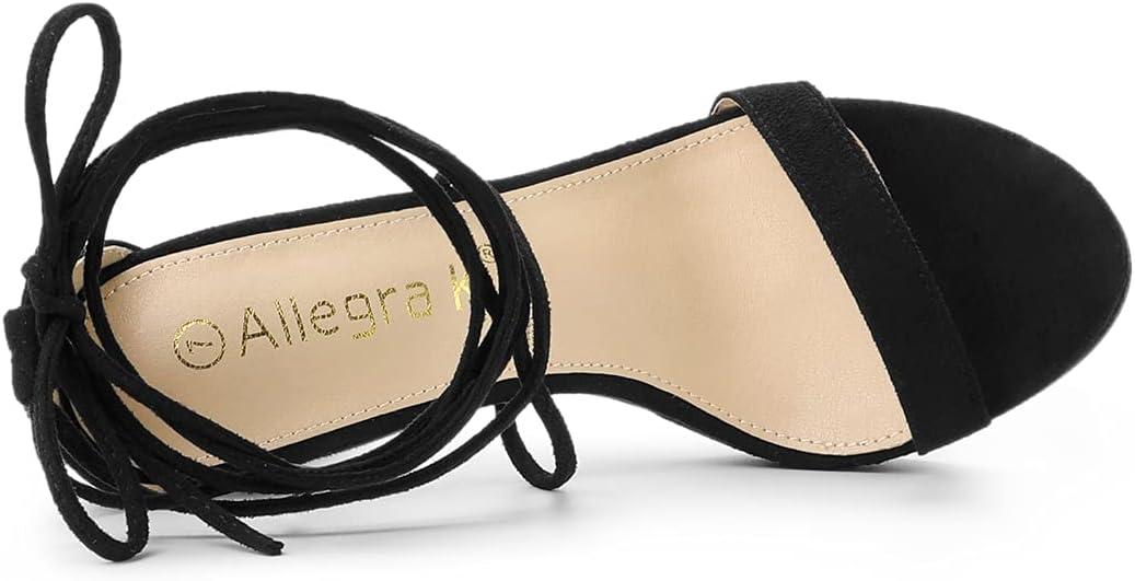 imageAllegra K Womens Platform Stiletto Heels Lace Up SandalsBlack