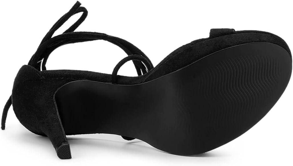 imageAllegra K Womens Platform Stiletto Heels Lace Up SandalsBlack
