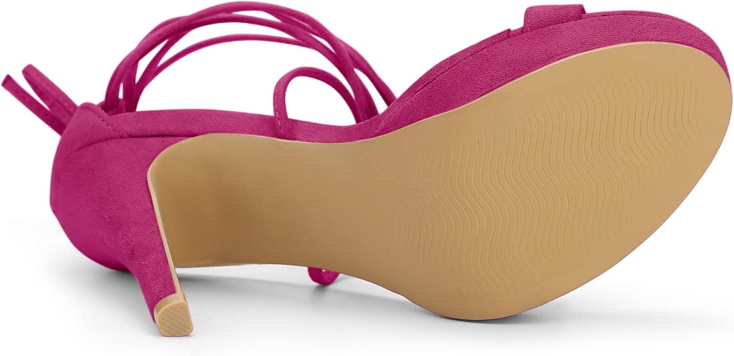imageAllegra K Womens Platform Stiletto Heels Lace Up SandalsHot Pink
