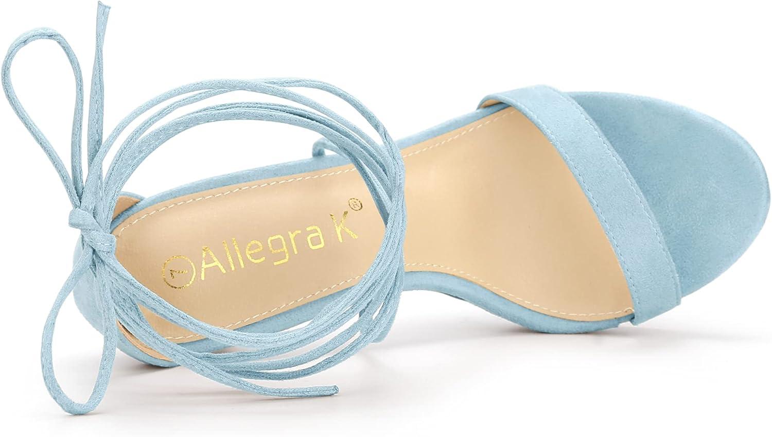 imageAllegra K Womens Platform Stiletto Heels Lace Up SandalsSky Blue