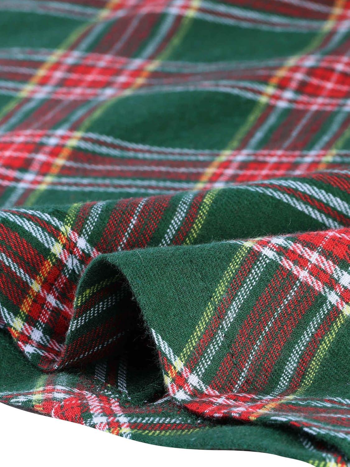 imageAllegra K Womens Tartan Plaid High Waist Belted Vintage ALine Midi SkirtGreen Red