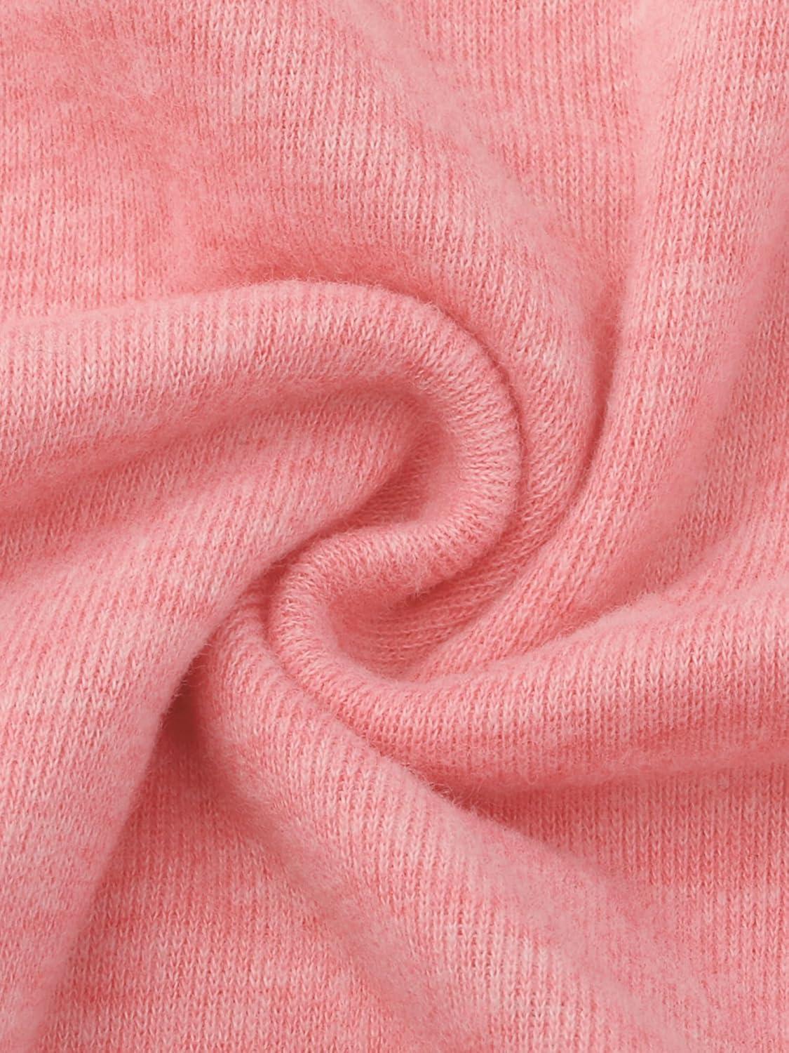 imageAllegra K Womens V Neck Blouse 34 Sleeves Solid Knitted Buttons Decor Ruched TopCoral Pink