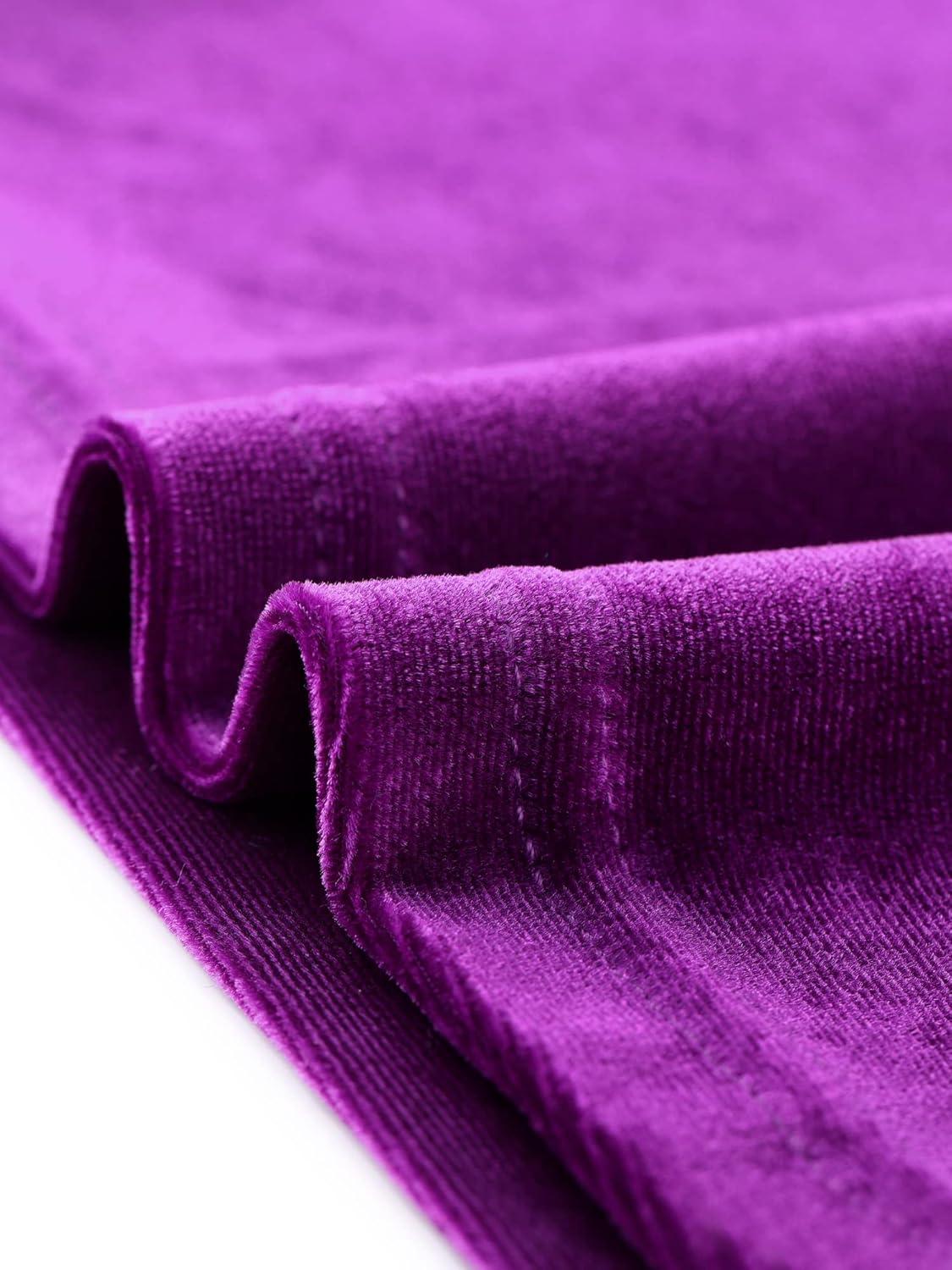 imageAllegra K Womens Velvet Long Sleeve Off Shoulder Solid Crop TopPurple