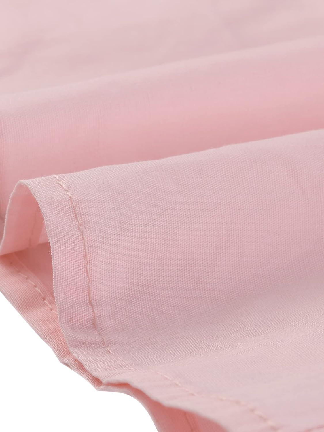 imageAllegra K Womens Vintage Peter Pan Collar Tie Neck Casual Cute Cotton ButtonUp ShirtPink