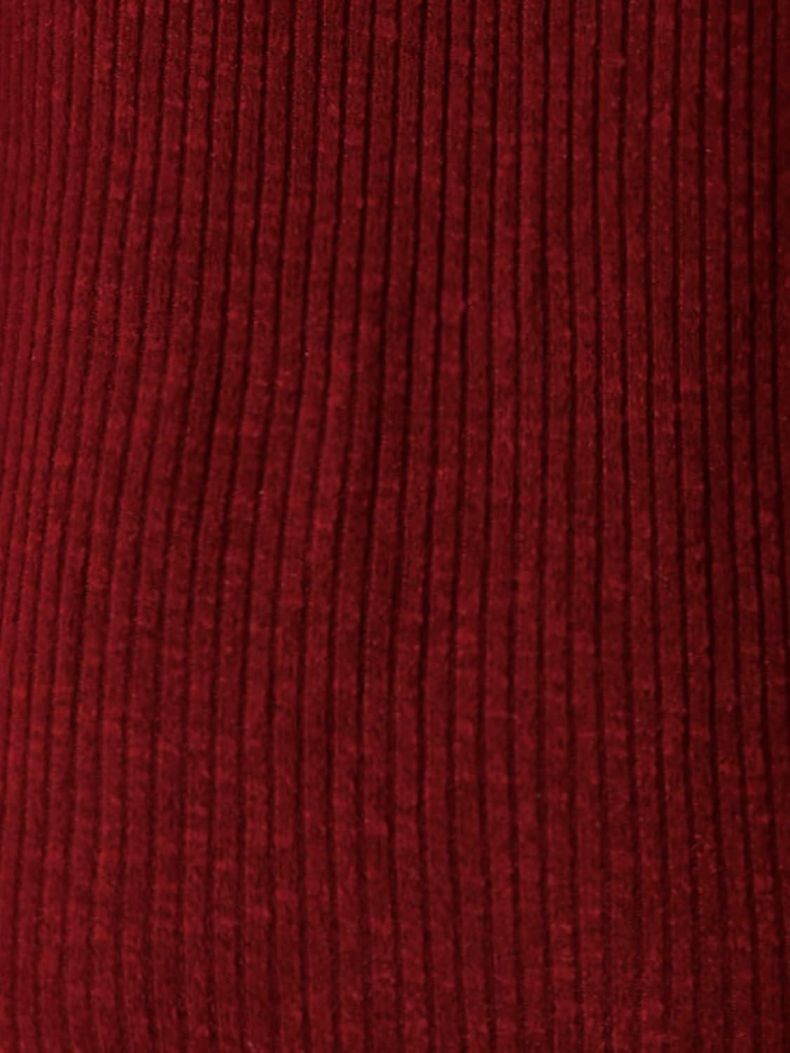 imageAllegra K Womens Vintage Square Neck Pullover Sweater Casual Puff Long Sleeve Ribbed Knit TopBurgundy