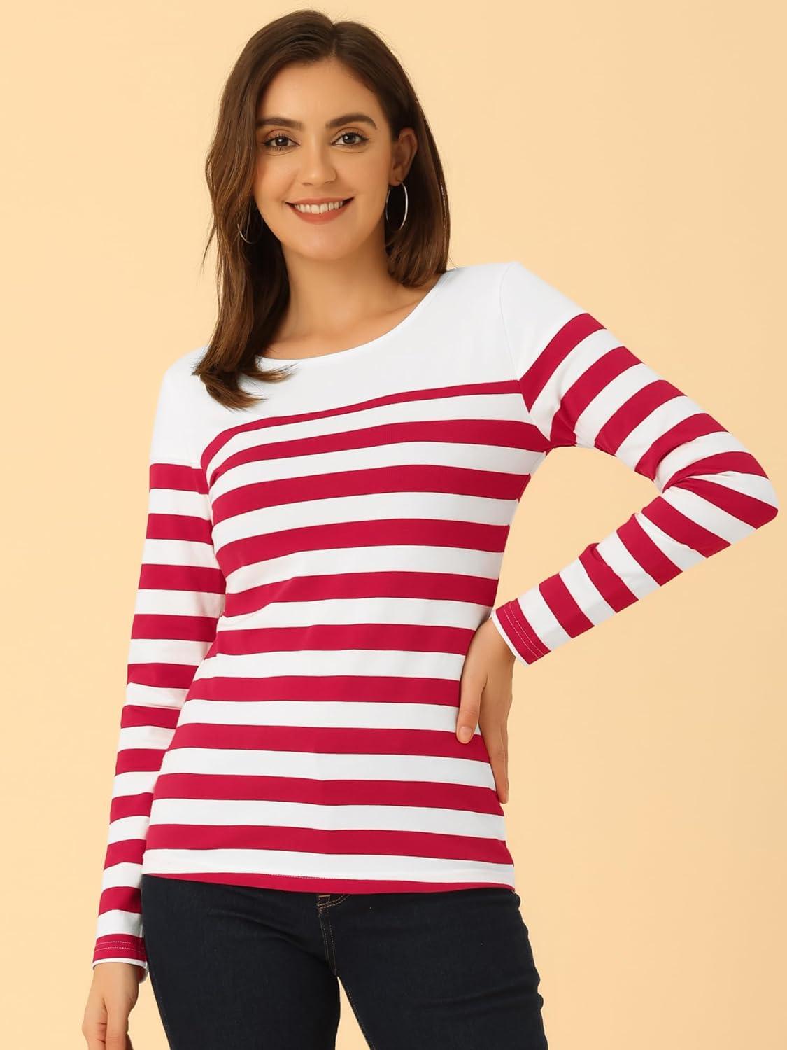 imageAllegra K womens CasualRed Stripe
