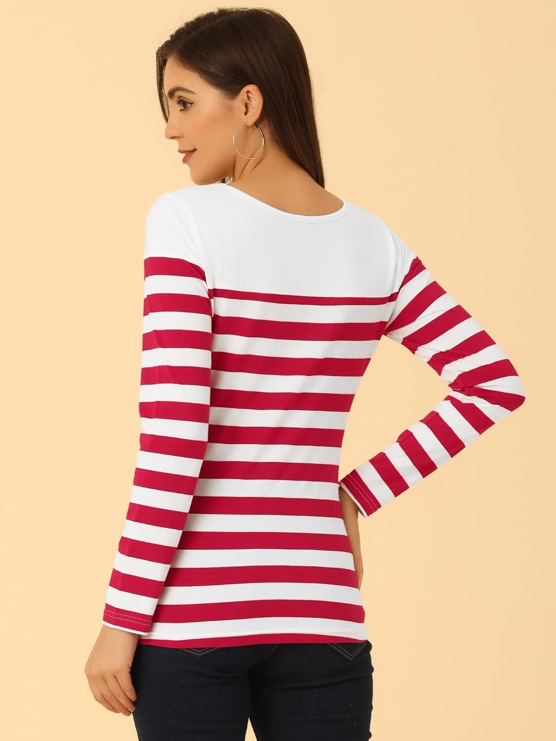 imageAllegra K womens CasualRed Stripe