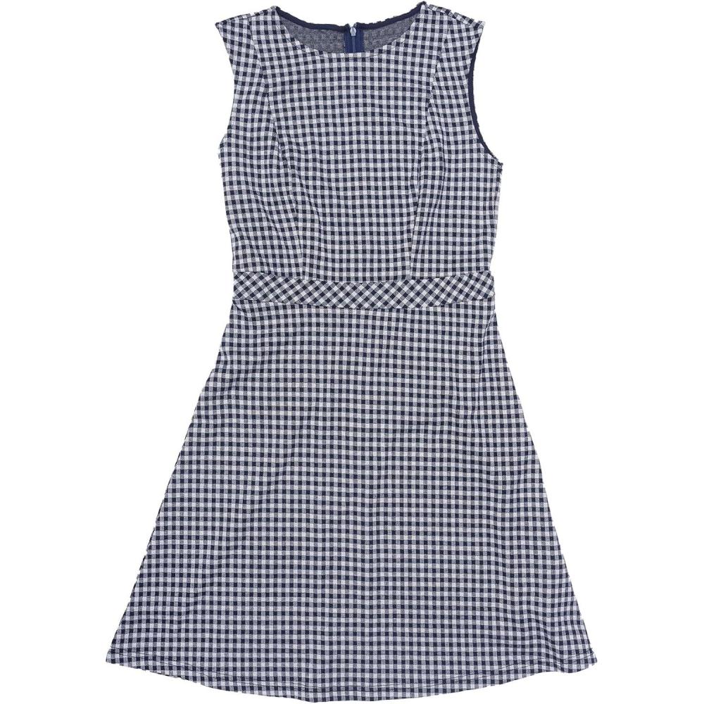 imageAllegra K Womens Plaid Dress Sleeveless A Line Vintage Houndstooth Work DressesDeep Blue