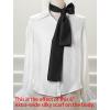 imageAllegra K 6quot ExtraWide Silky Solid Color Long Scarves Ribbon Neckerchief Neck Wraps for WomenBlack