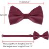 imageAllegra K Mens Solid Color PreTied Bow Tie with Matching Pocket Square Set for Wedding PartyWine Red
