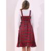 imageAllegra K Plaid Dress for Women Ruffled Sleeveless Vintage Tie Waist ALine Pinafore Overall DressesRed