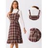 imageAllegra K Plaid Dress for Women Ruffled Sleeveless Vintage Tie Waist ALine Pinafore Overall DressesRed Black