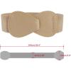 imageAllegra K Plus Size Interlock Buckle 8shaped Faux Leather Elastic Belt Cinch Waistband for LadyLight Khaki