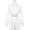 imageAllegra K Plus Size Interlock Buckle 8shaped Faux Leather Elastic Belt Cinch Waistband for LadyLight Pink