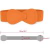 imageAllegra K Plus Size Interlock Buckle 8shaped Faux Leather Elastic Belt Cinch Waistband for LadyOrange