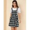 imageAllegra K Womens Christmas Plaid Tartan Skirt Button Decor ALine Pinafore Overall DressBlack
