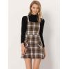 imageAllegra K Womens Christmas Plaid Tartan Skirt Button Decor ALine Pinafore Overall DressDeep Brown