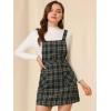 imageAllegra K Womens Christmas Plaid Tartan Skirt Button Decor ALine Pinafore Overall DressNavy Blue
