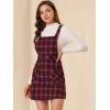imageAllegra K Womens Christmas Plaid Tartan Skirt Button Decor ALine Pinafore Overall DressRed