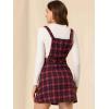 imageAllegra K Womens Christmas Plaid Tartan Skirt Button Decor ALine Pinafore Overall DressRed