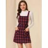 imageAllegra K Womens Christmas Plaid Tartan Skirt Button Decor ALine Pinafore Overall DressRed
