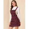 imageAllegra K Womens Christmas Plaid Tartan Skirt Button Decor ALine Pinafore Overall DressRed