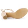imageAllegra K Womens Clear Strap Block Heels Lace Up Heels SandalsBeige