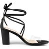 imageAllegra K Womens Clear Strap Block Heels Lace Up Heels SandalsBlack