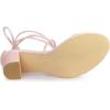 imageAllegra K Womens Clear Strap Block Heels Lace Up Heels SandalsBling Pink
