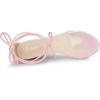 imageAllegra K Womens Clear Strap Block Heels Lace Up Heels SandalsBling Pink