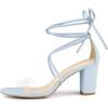 imageAllegra K Womens Clear Strap Block Heels Lace Up Heels SandalsBlue