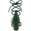 imageAllegra K Womens Clear Strap Block Heels Lace Up Heels SandalsDark Green