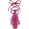 imageAllegra K Womens Clear Strap Block Heels Lace Up Heels SandalsHot Pink