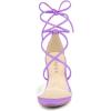 imageAllegra K Womens Clear Strap Block Heels Lace Up Heels SandalsLavender
